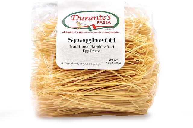 Durante's handmade spaghetti, traditional egg pasta